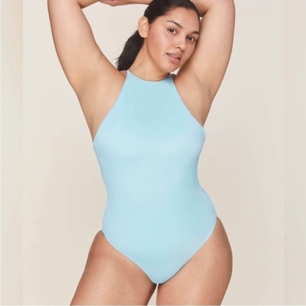 Andie Swim The Asbury One Piece Blue Swimsuit Size Large
